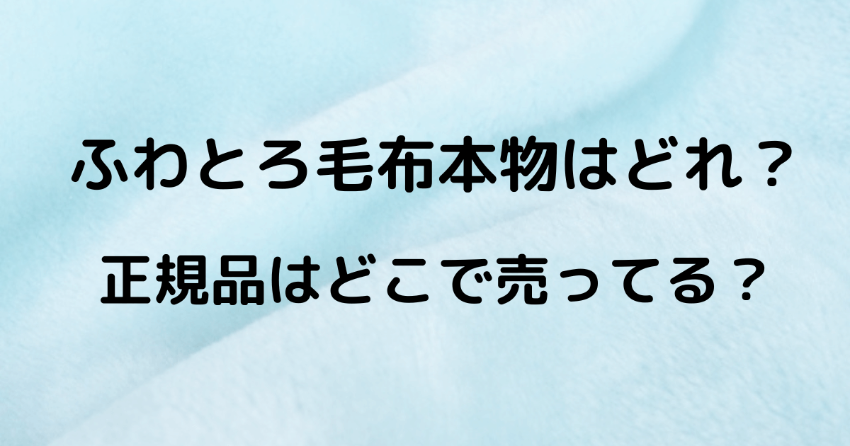 ふわとろ毛布本物はどれ？正規品はどこで売ってる？